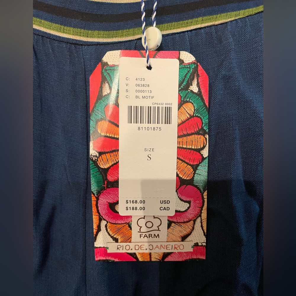 NWT Farm Rio X Anthro Blue Motif Pants - Picture 3 of 7